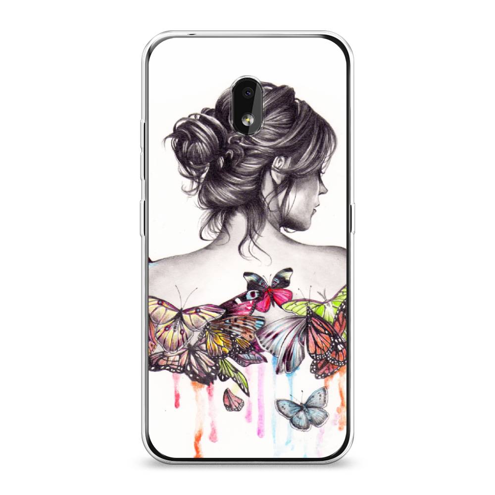 фото Чехол awog "девушка с бабочками" для nokia 2.2