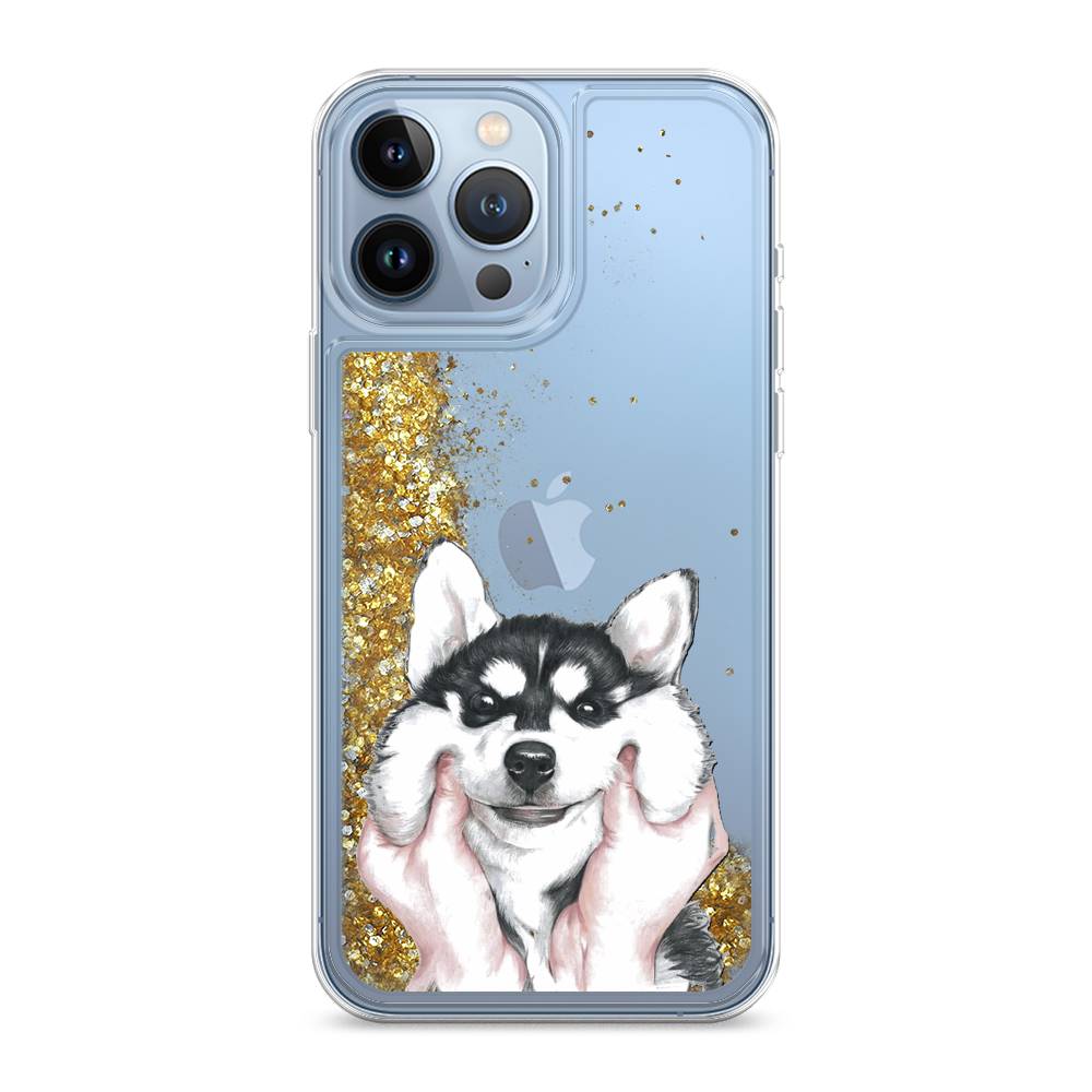 

Жидкий чехол с блестками "Щечки хаски" на Apple iPhone 13 Pro Max, 14490-1