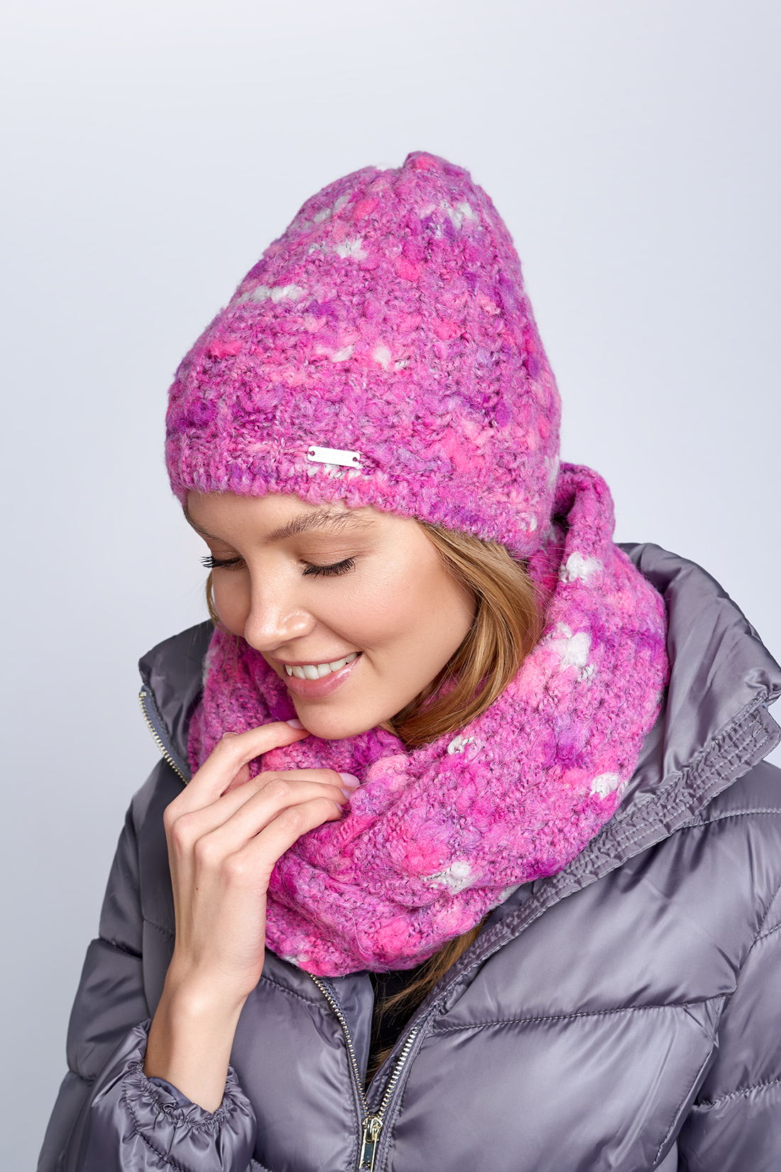 

Шапка женская Baon B348503 plum melange, р. 56, B348503