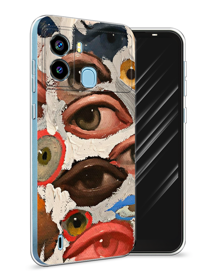 

Чехол Awog на Tecno Pop 6 "Глаза масляная живопись", Разноцветный, 302050-7