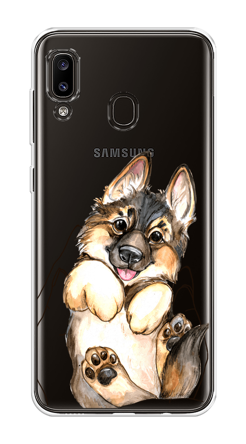 

Чехол на Samsung Galaxy A30/A20 "Овчарка в ладошках", Серый;бежевый;белый, 27650-1