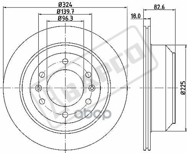 Диск Тормозной Задний Вентилируемый BAPCO арт. BD0557