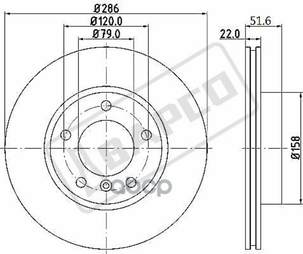 

Диск Тормозной Передний Вентилируемый BAPCO арт. BD0469