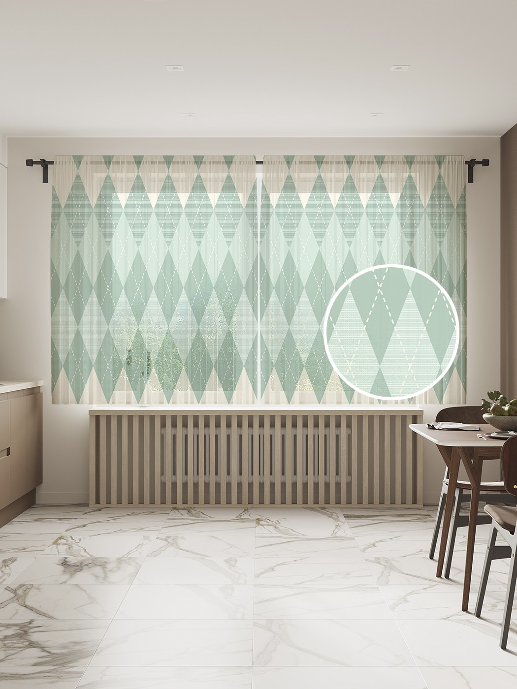 фото Фототюль "ажурный канделябр", 145x180 см (2 полотна со шторной лентой + 50 крючков) joyarty