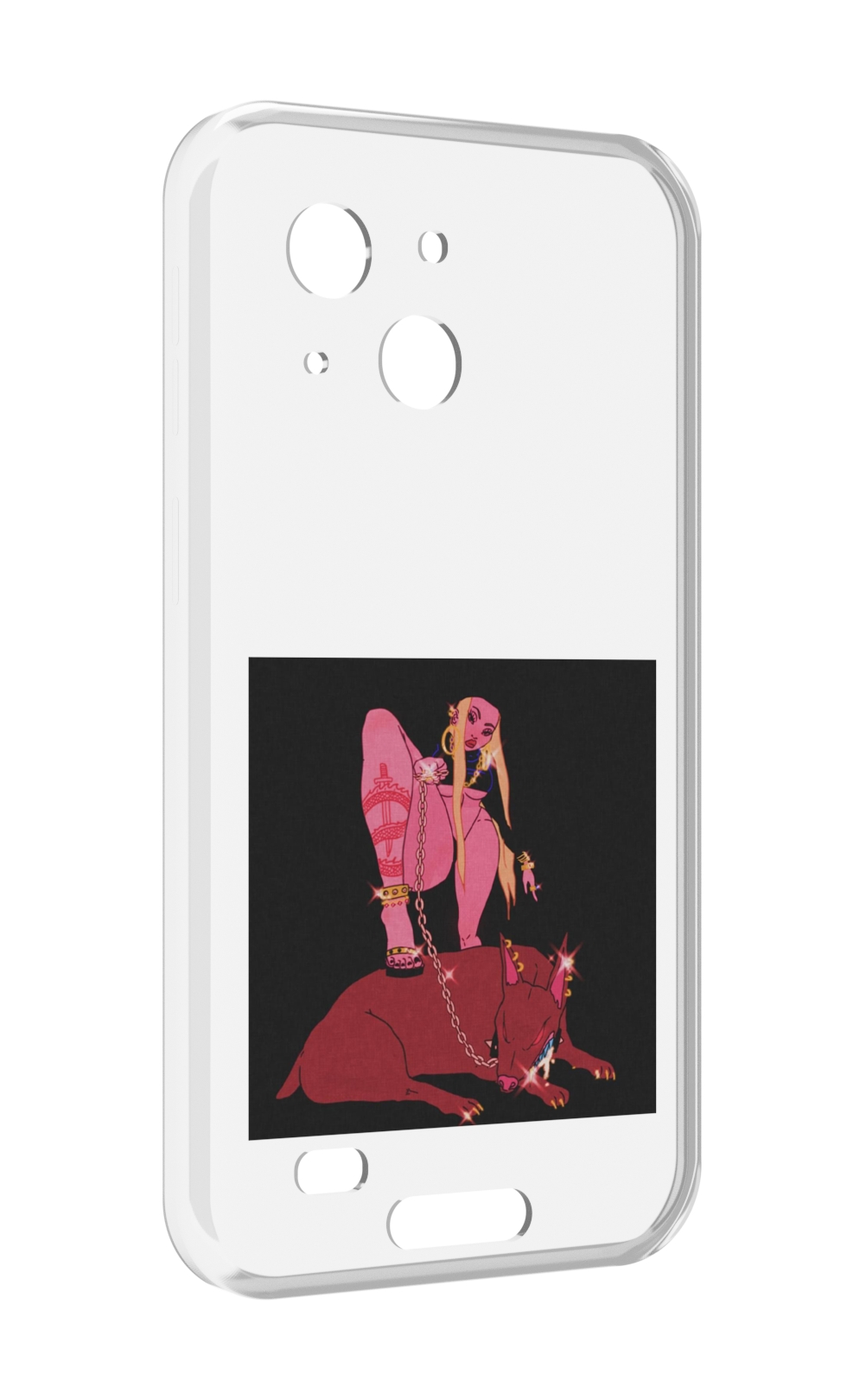 

Чехол MyPads девушка с собакой на цепи нарисованная женский для Oukitel WP20 / WP20 Pro, Прозрачный, Tocco