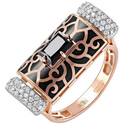 

Кольцо из красного золота с бриллиантом/шпинелью/эмалью р. 18 Kabarovsky 11-01314-9602, 11-01314-9602