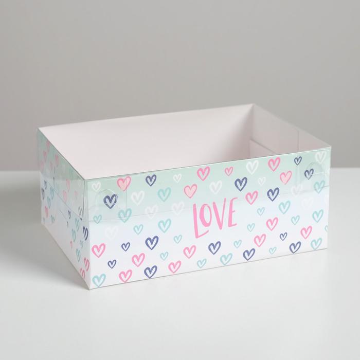 

Коробка для капкейков Дарите Счастье Love 23 х 16 х 10 см 5 шт, Голубой