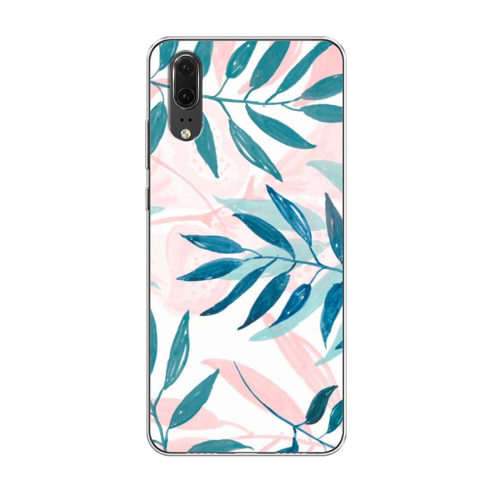 фото Чехол awog "акварельные веточки" для huawei p20