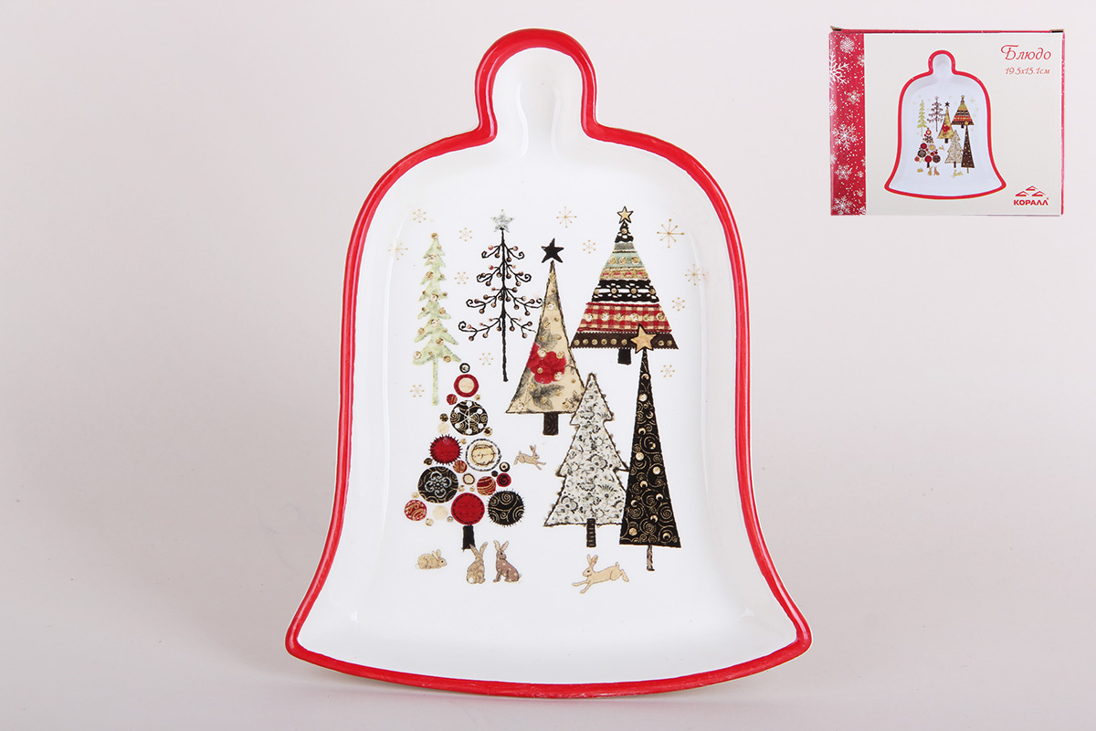 

Блюдо сервировочное фигурное Коралл Merry Christmas Колокольчик 19,5 x 15,1 x 33 см