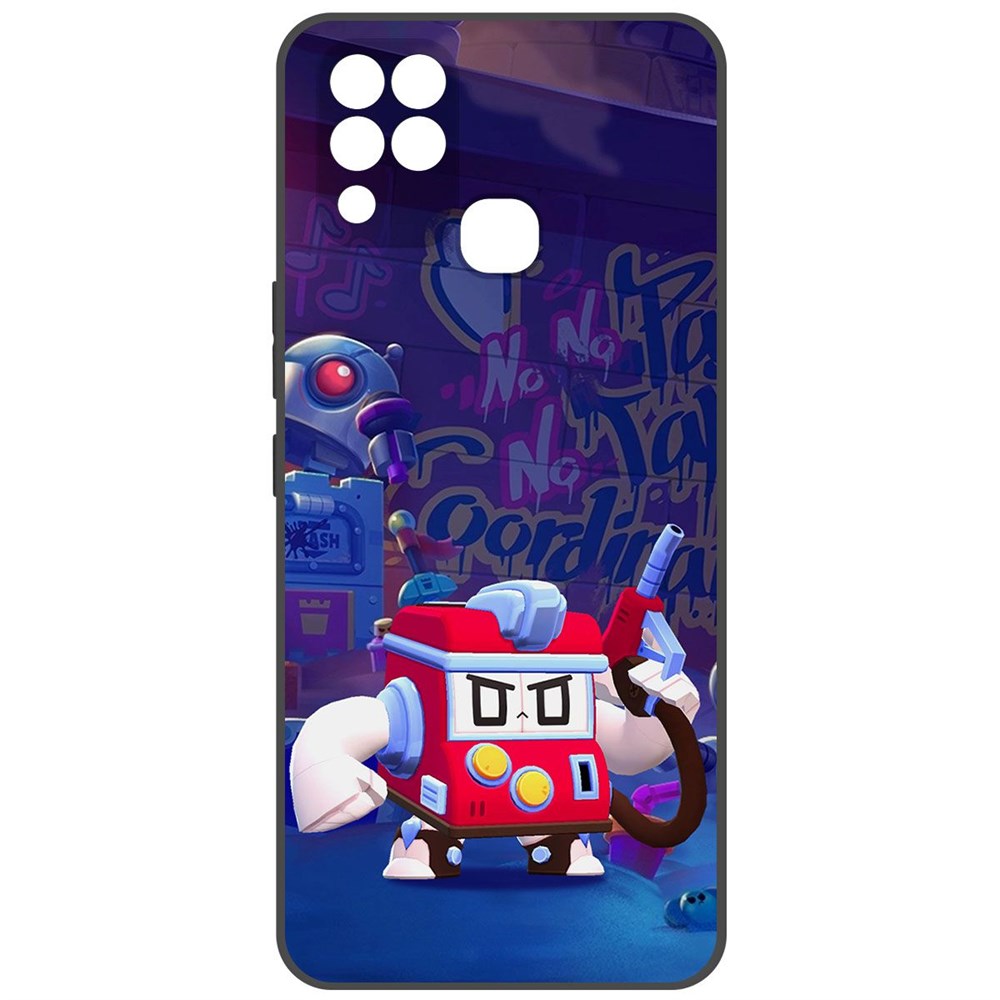 

Чехол-накладка Krutoff Софт Кейс Brawl Stars - V8-БИТ для INFINIX Hot 11 черный