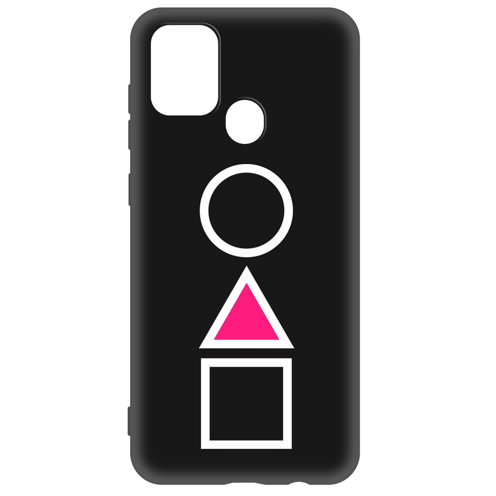 Накладка Krutoff Soft Case Игра в кальмара-Символы для Samsung Galaxy A21s (A217) черный