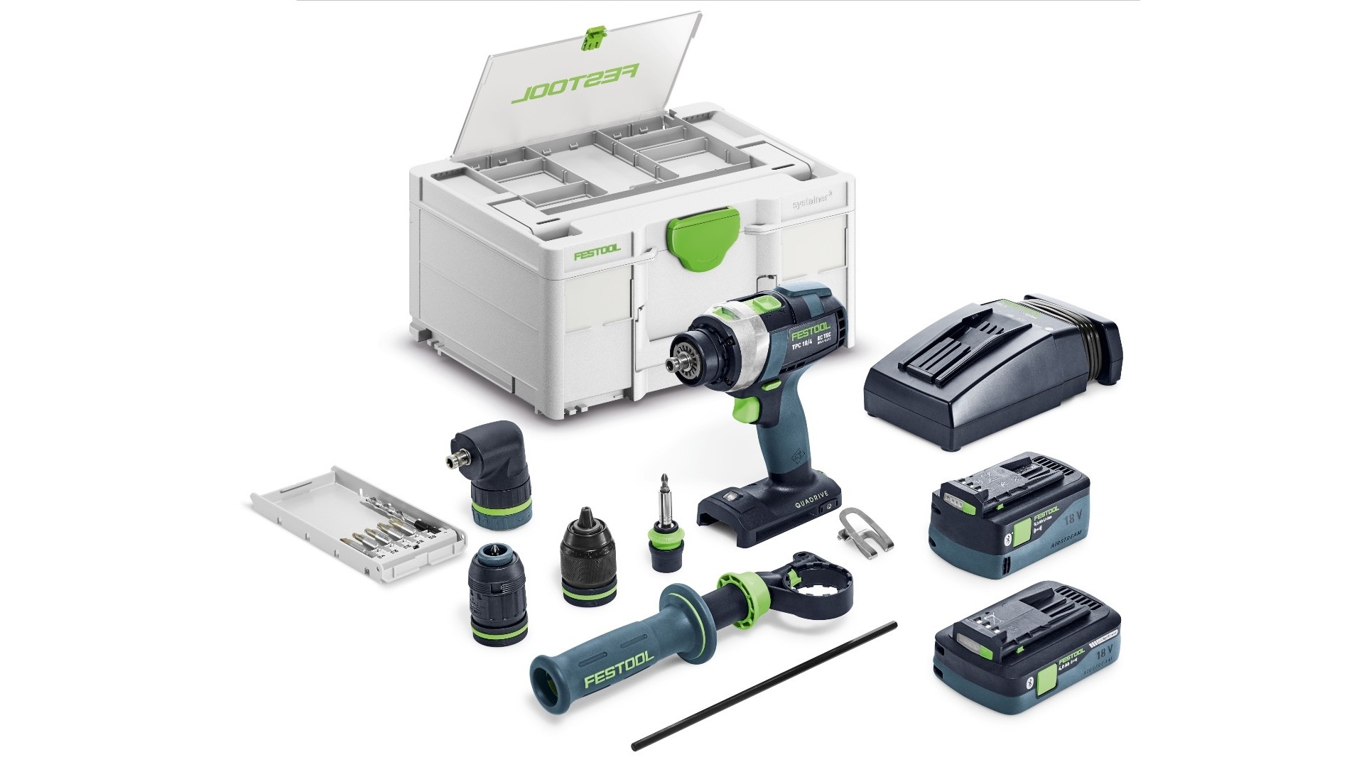 Аккумуляторная ударная дрель-шуруповёрт Festool QUADRIVE TPC 18/4 5,0/4,0 I-Set/XL