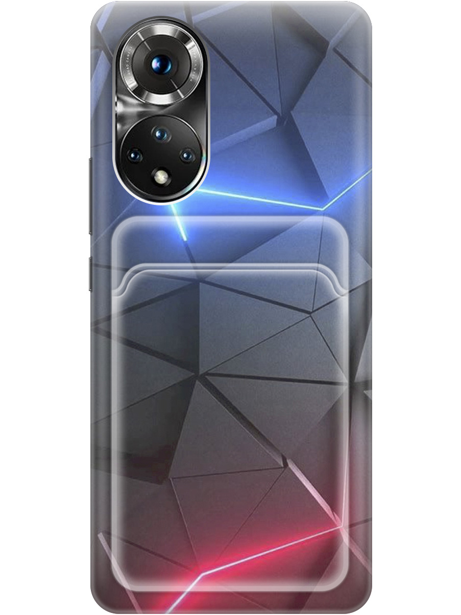 

Силиконовый чехол на Honor 50 / Huawei Nova 9 с рисунком "Графитовые грани", Серый;синий, 20012033