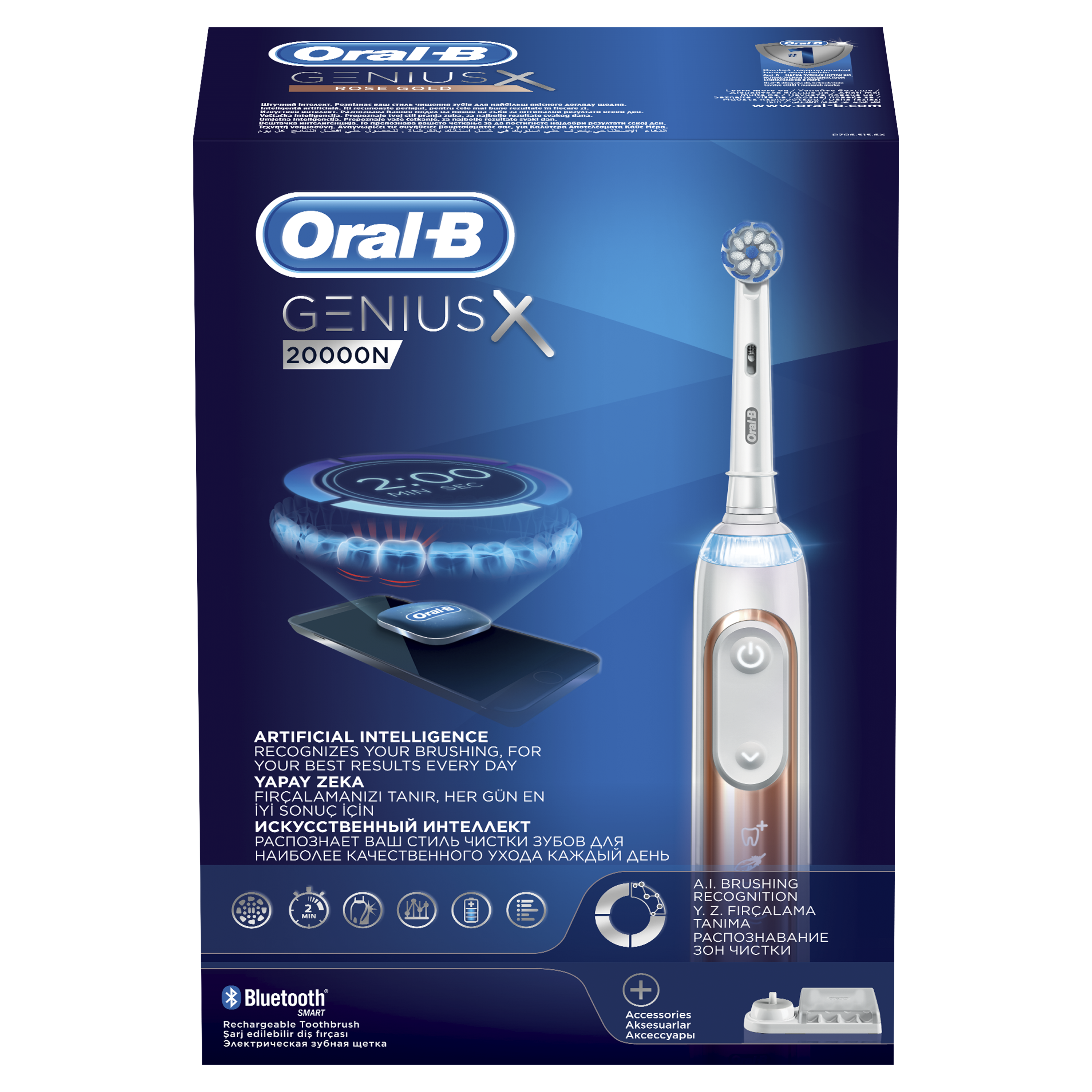Зубная щетка электрическая Braun Oral-B GeniusX Sensi 20000N (D706.515.6X) Rose Gold электрическая зубная щетка braun oral b io8