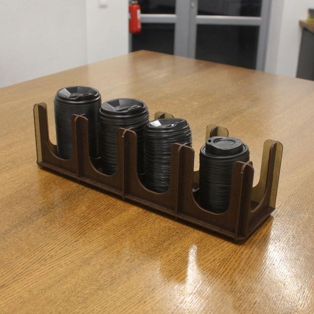 

Органайзер деревянный, подставка из дерева, держатель для одноразовыx стаканов и крышек