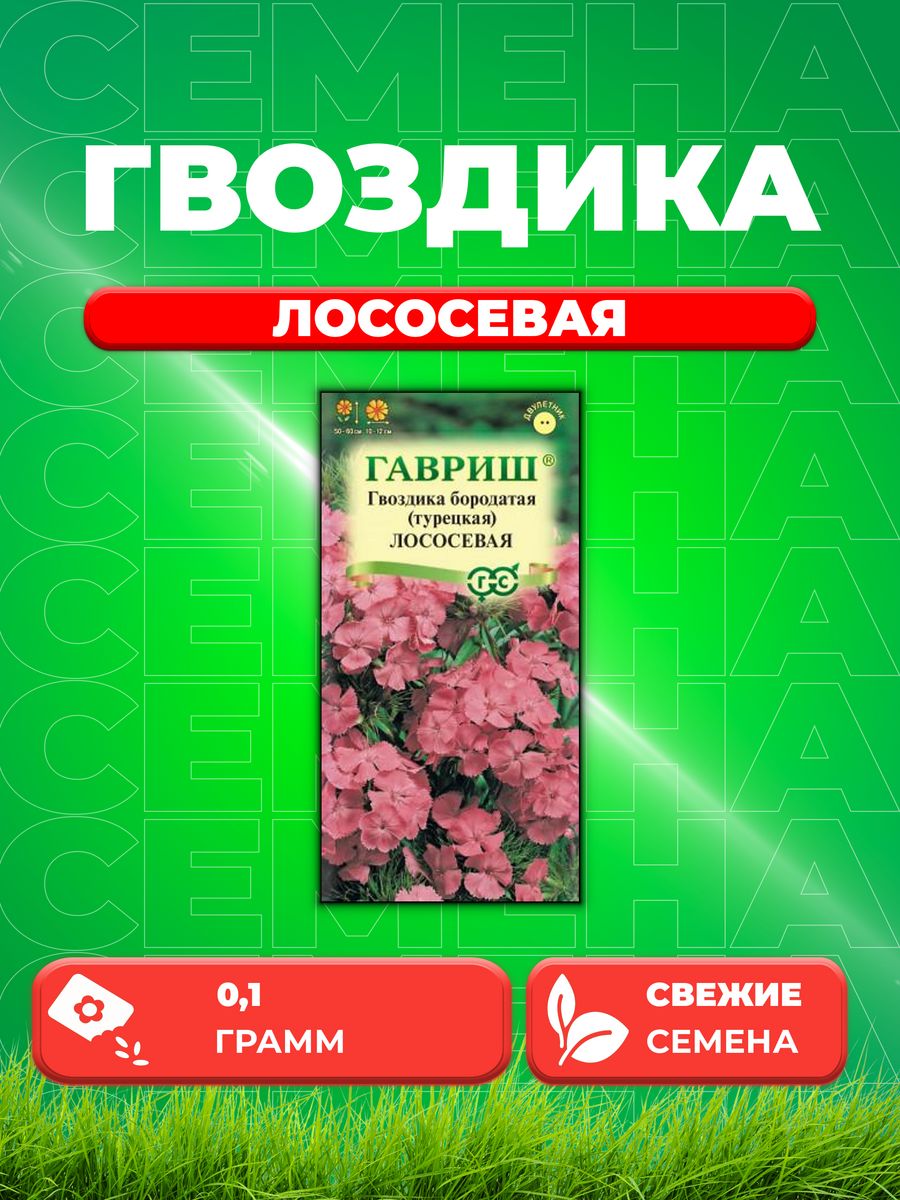 

Семена Гвоздика бородатая (турецкая) Лососевая, 0,1г, Гавр