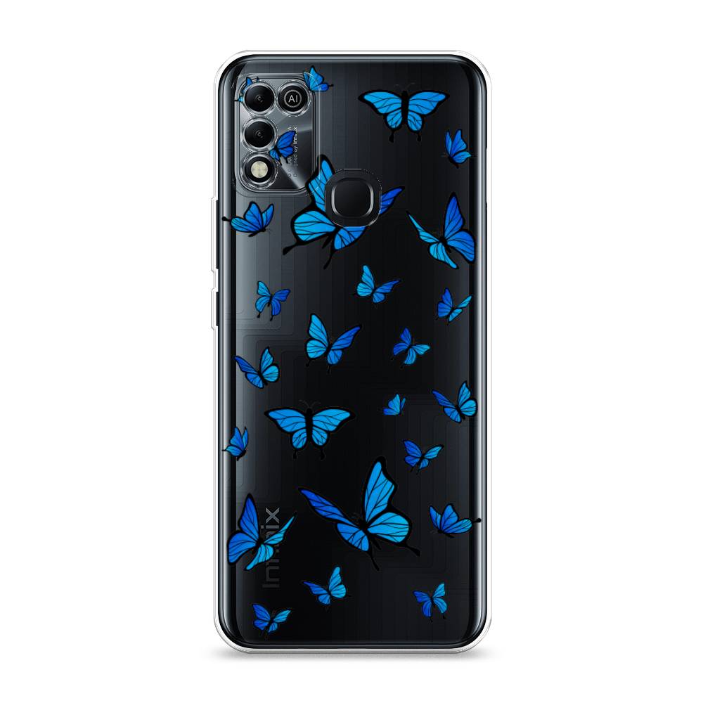 фото Чехол awog "синие бабочки" для infinix hot 11 play