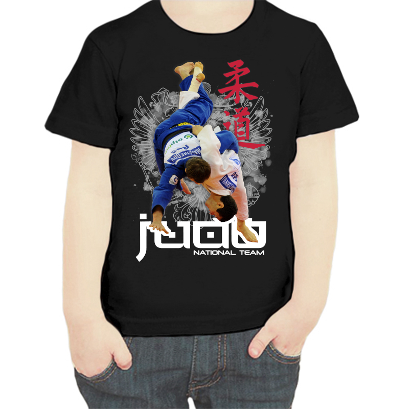 

Футболка мальчику черная 30 р-р дзюдо, Черный, fdm_judo