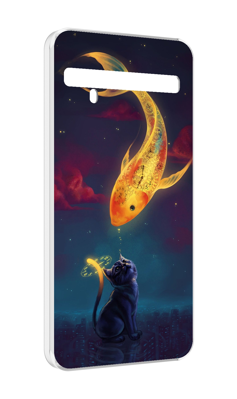 

Чехол MyPads золотая-рыбка-часовая для TCL 10 Pro / TCL 10 + Plus, Прозрачный, Tocco