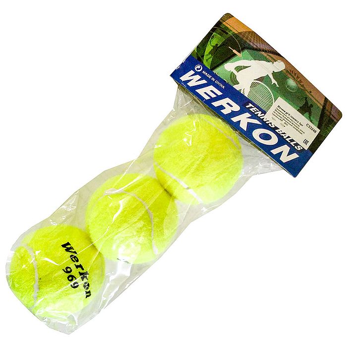 Мяч для тенниса SPORTEX 3 шт. в пакете желтый синий