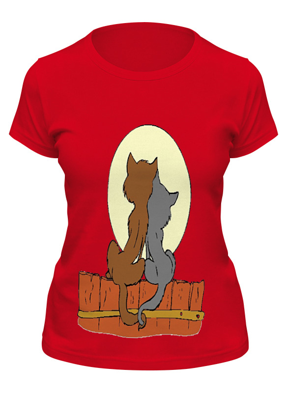 

Футболка женская Printio Cats красная 2XL, Красный, Cats