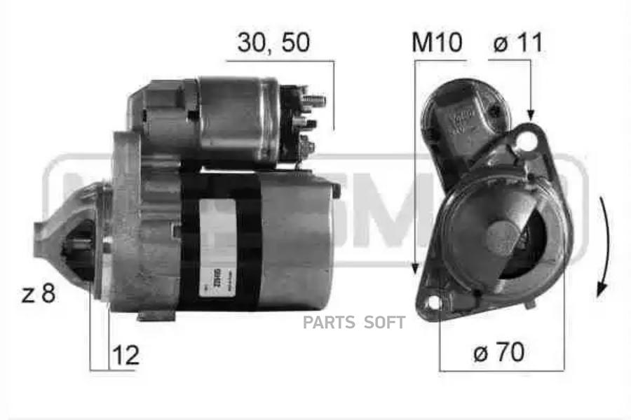 

220495_стартер 0.7kw Nissan Micra/Note 1.0-1.4 00> Era арт. 220495