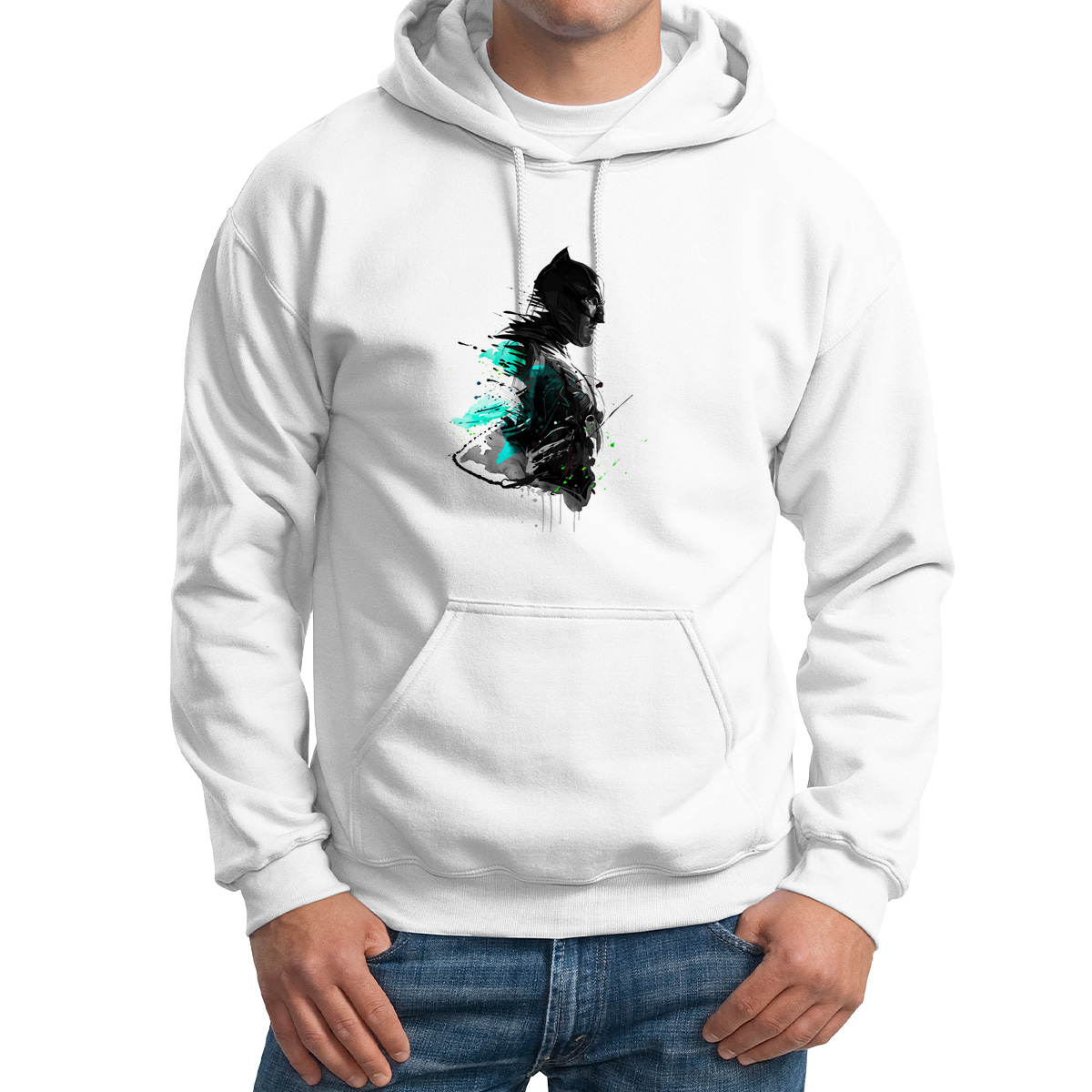 

Худи унисекс CoolPodarok Batman.Бетмен краски белое 58 RU, M0501500