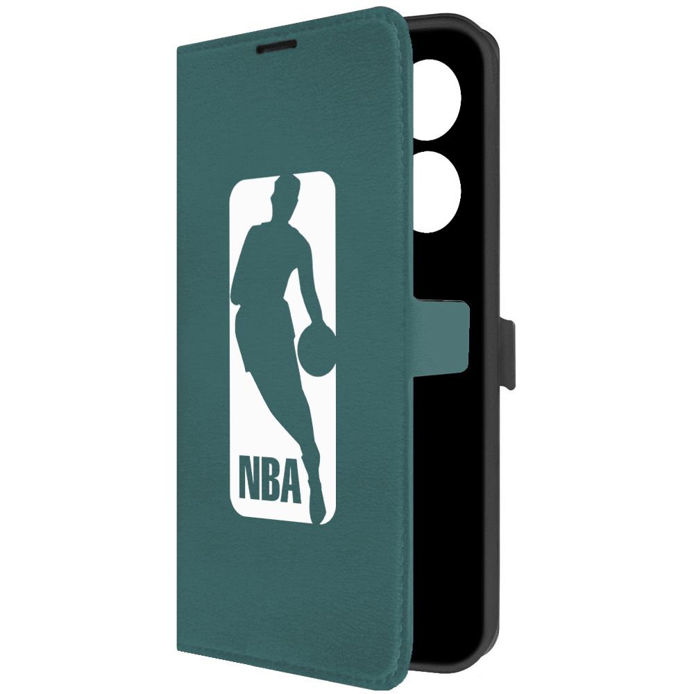 

Чехол-книжка Krutoff Eco Book для Tecno Camon 20 NBA зелёный опал, Зеленый