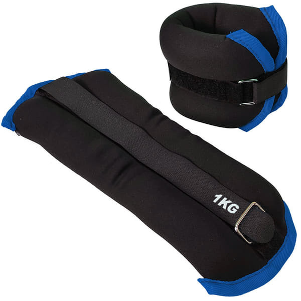 фото Утяжелители alt sport hkaw101-a 2х1,0кг нейлон в сумке черный с синий окантовкой