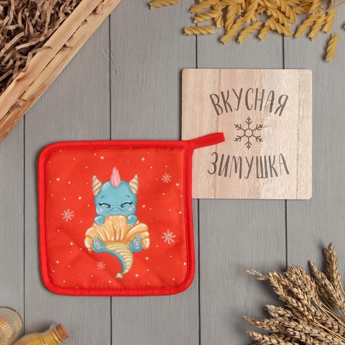 

Набор кухонный Доляна Вкусная зимушка: подставка 15*15 см, прихватка 17*17см