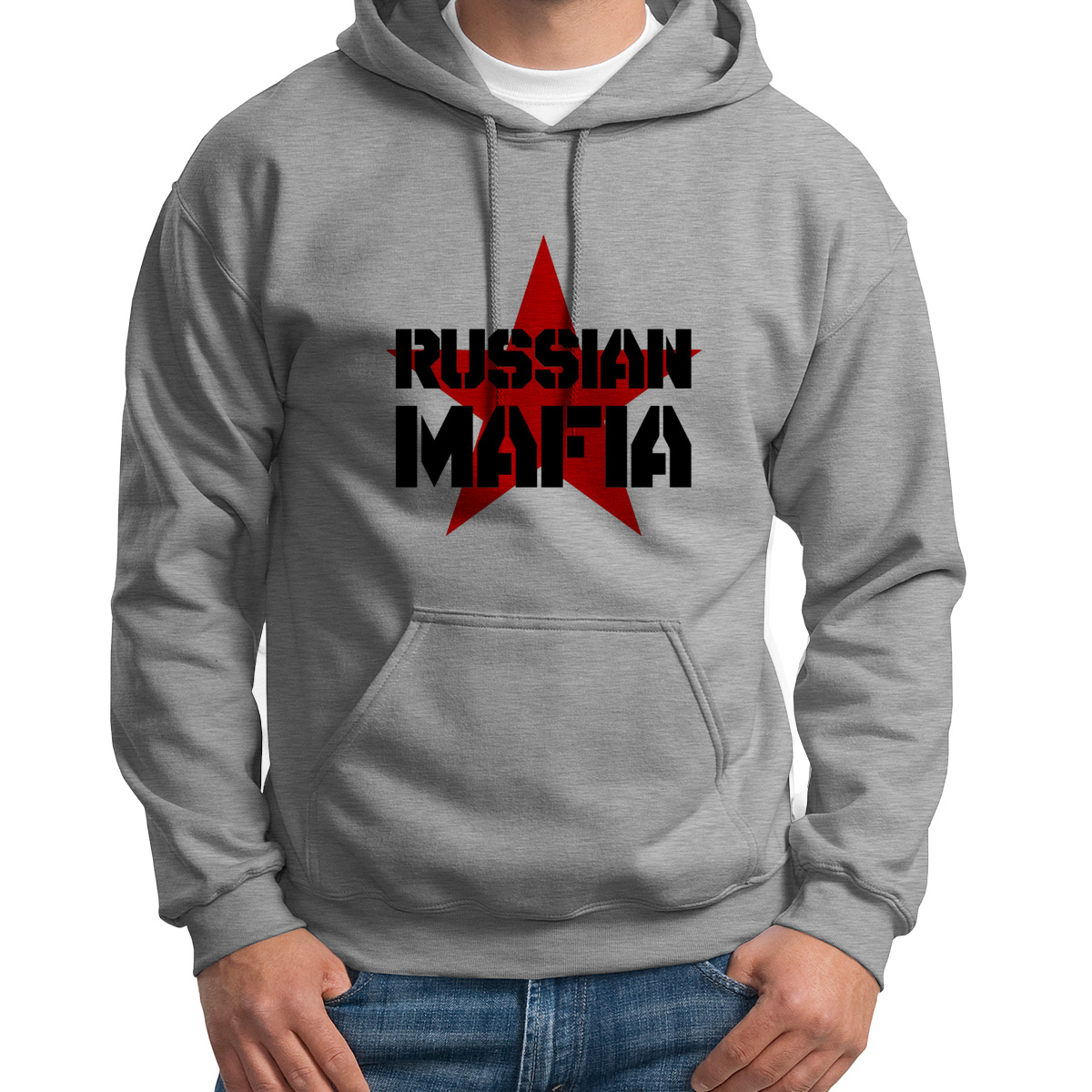

Худи унисекс CoolPodarok русская мафия серое 50 RU, Серый, 0S013180
