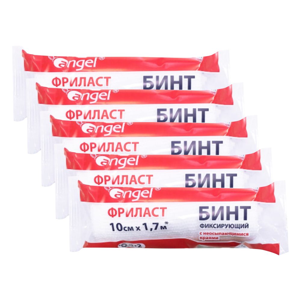 

Бинт фиксирующий с неосыпающимися краями Фриласт Angel 10 см х 1,7 м 5 шт., Белый