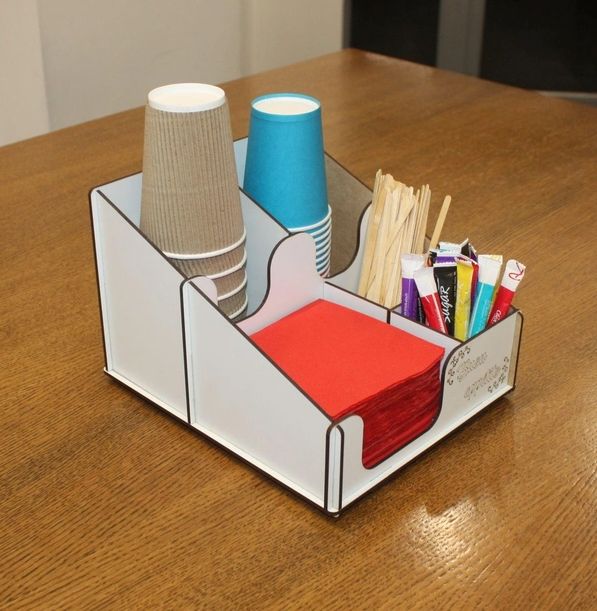 

Органайзер деревянный, подставка из дерева, держатель для одноразовыx стаканов и крышек