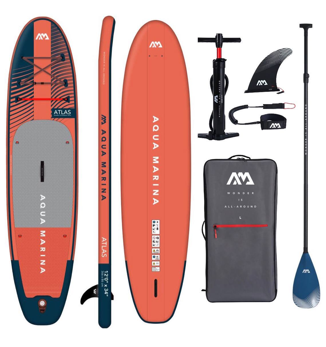 

SUP-борд Aqua Marina Atlas S23 366x86x15 см orange, Оранжевый;синий, Atlas S23