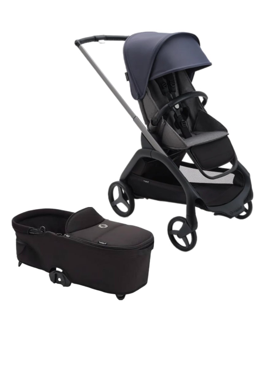 Коляска 3 в 1 Bugaboo Dragonfly Graphite/Midnight Black/StormyBlue + люлька bugaboo Black