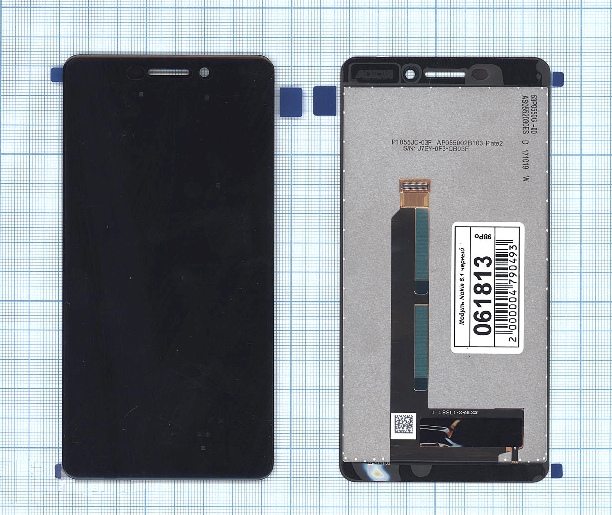 

Дисплей с тачскрином для Nokia 6.1 черный, для Nokia 6.1