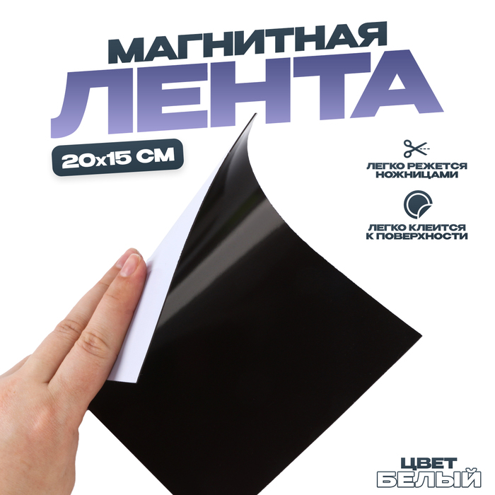 

Магнитная лента Школа талантов, Создай магниты, белая, 20х15 см, 2 штуки