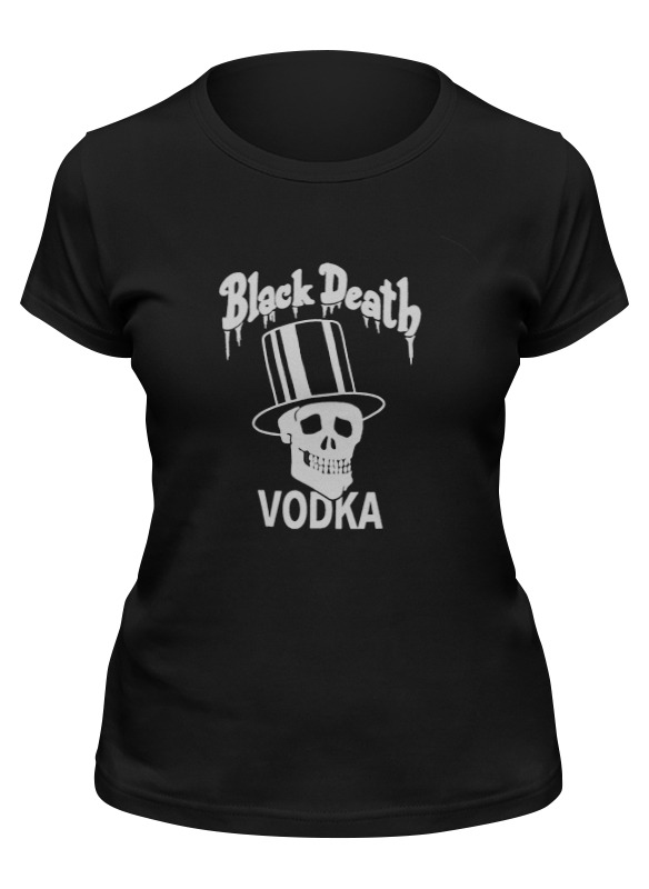 

Футболка женская Printio Black death vodka черная L, Черный, Black death vodka