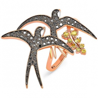 

Кольцо из красного золота с бриллиантом/сапфиром р. 17,5 Kabarovsky 1-0444-1100, 1-0444-1100