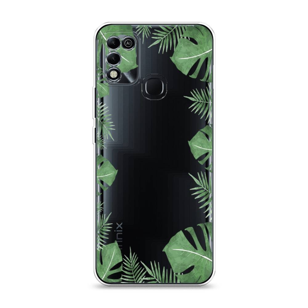 

Чехол Awog на Infinix HOT 11 Play "Листья папоротника рамка", Разноцветный, 3100850-8