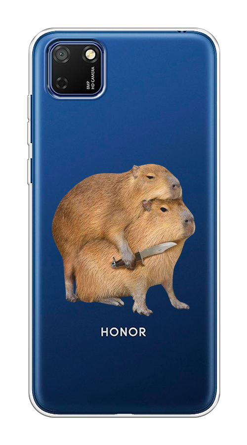 

Чехол на Honor 9S/Huawei Y5p "Капибара с ножом", Бежевый, 6102650-1