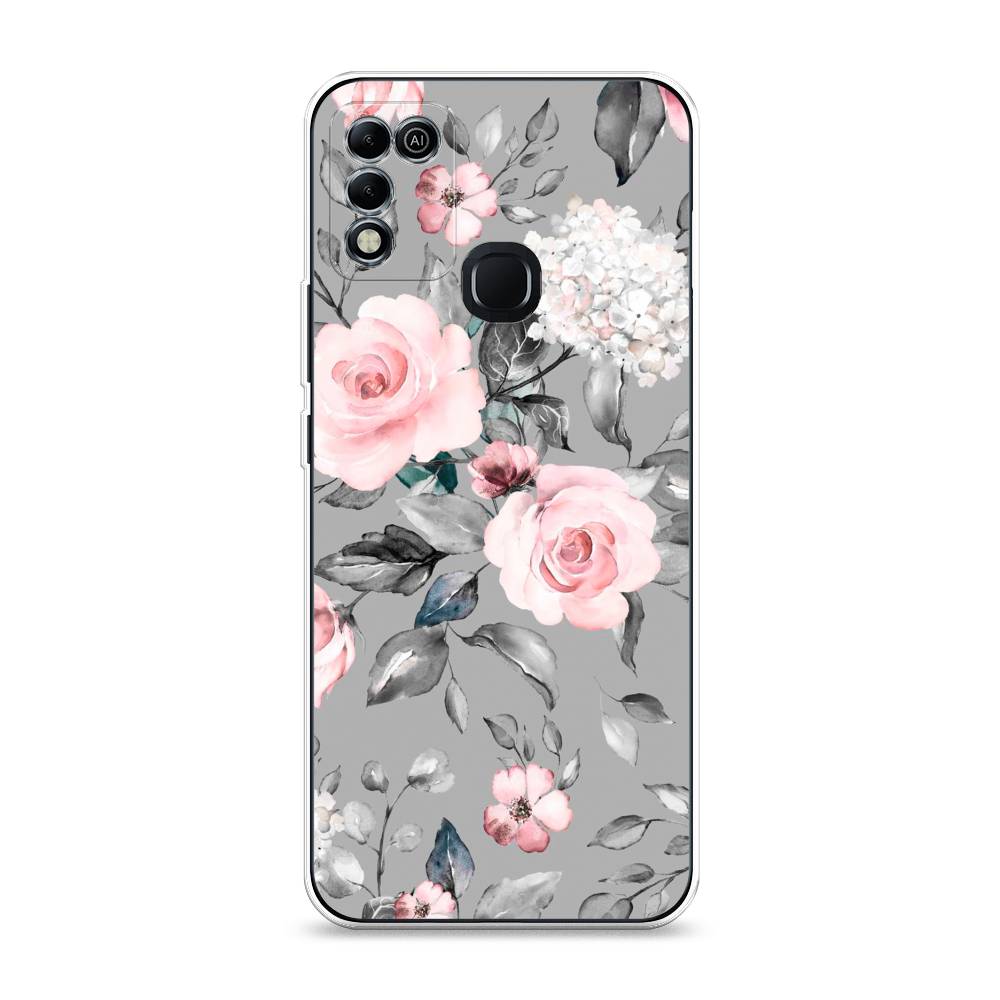 

Чехол Awog "Розы на сером" для Infinix HOT 11 Play, 3100850-8