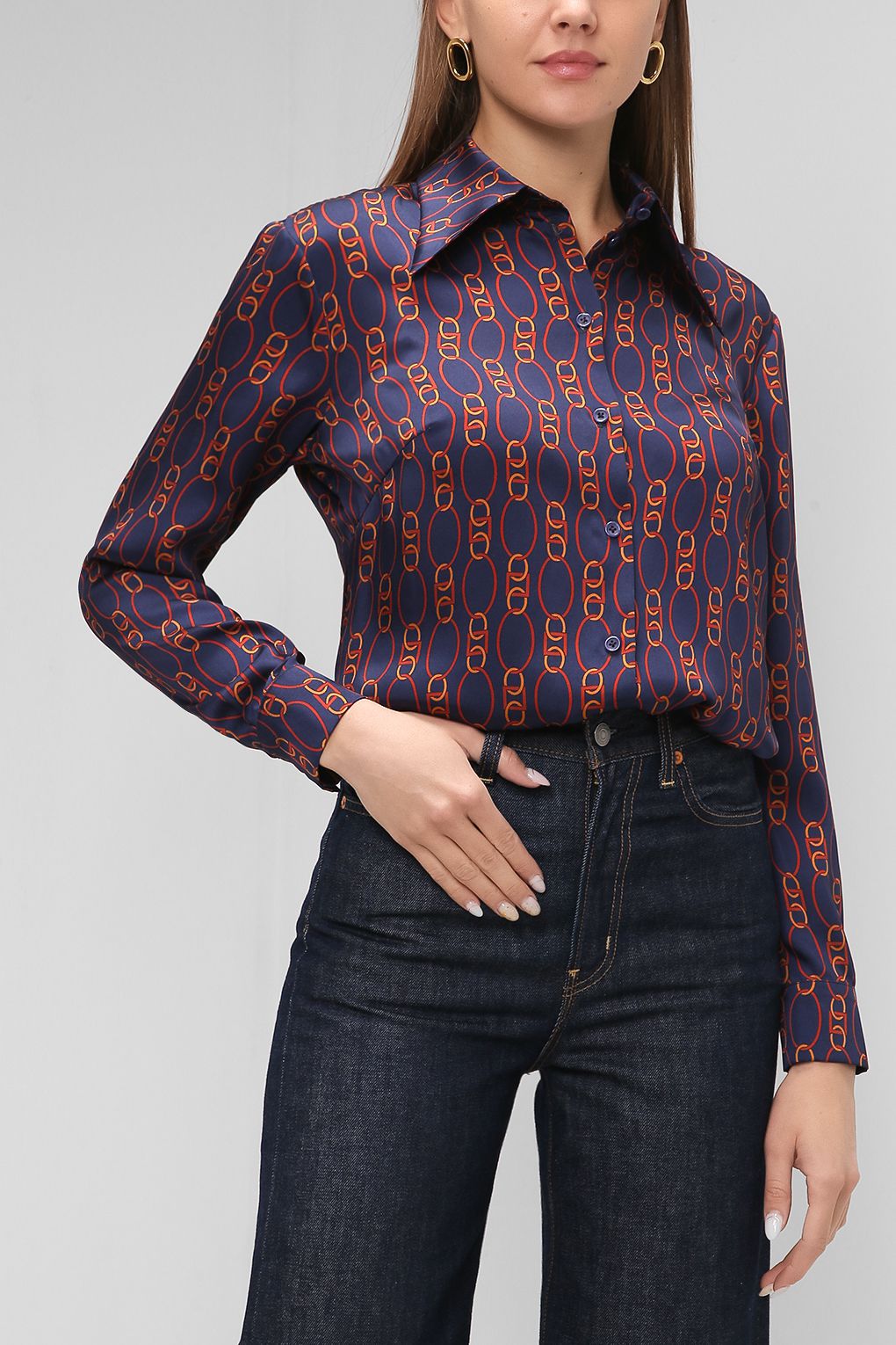 

Блуза женская PAOLA RAY PR220-2061 синяя M, PR220-2061