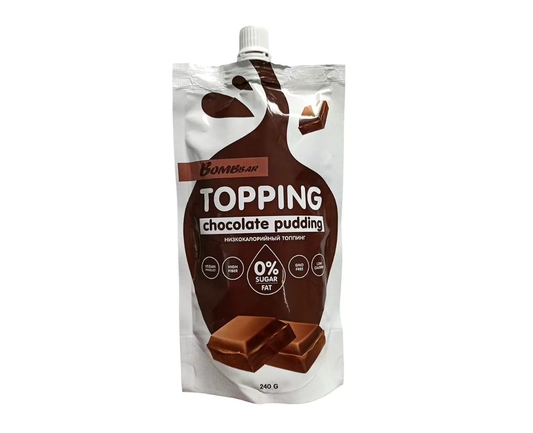 

Соус Bombbar Topping chocolate pudding, без сахара, 5 шт х 240 г