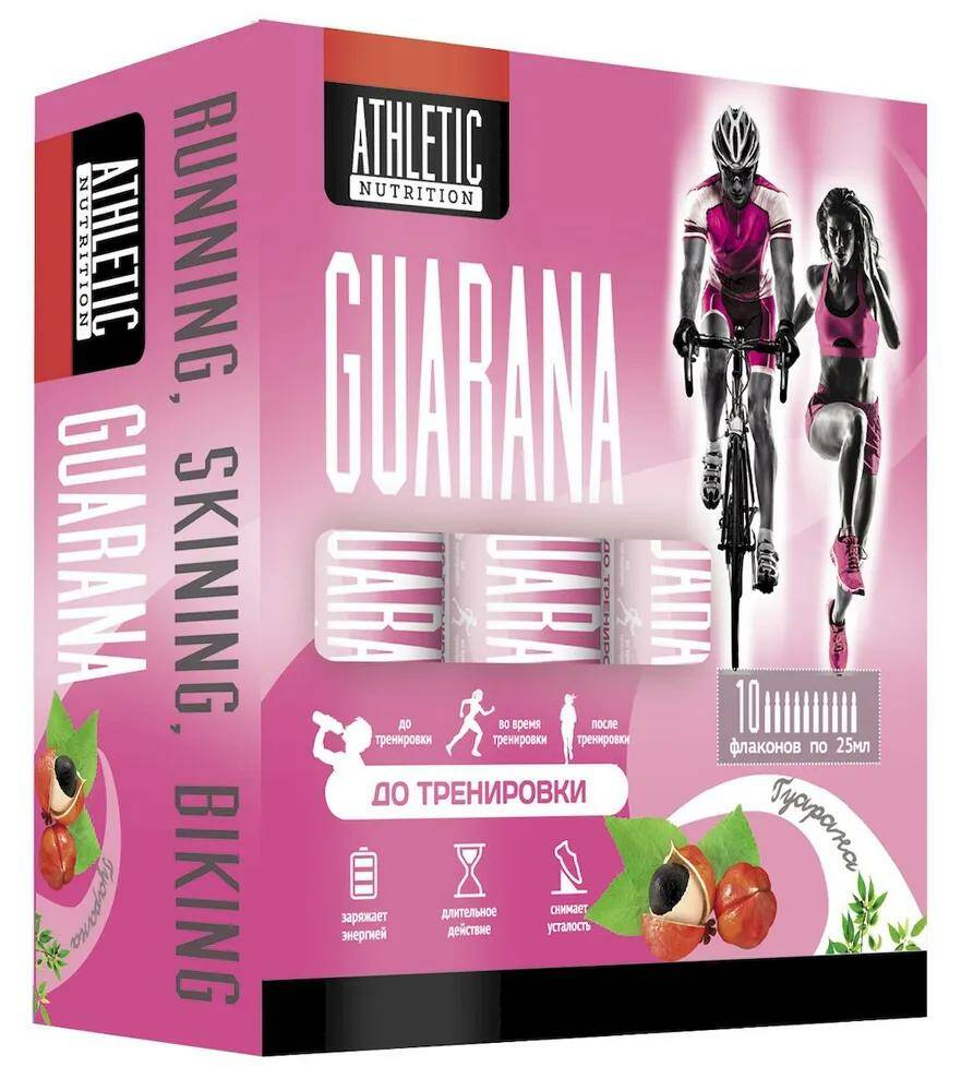 

GUARANA 10 фл. х 25 мл ATHLETIC NUTRITION Без вкусов, GUARANA