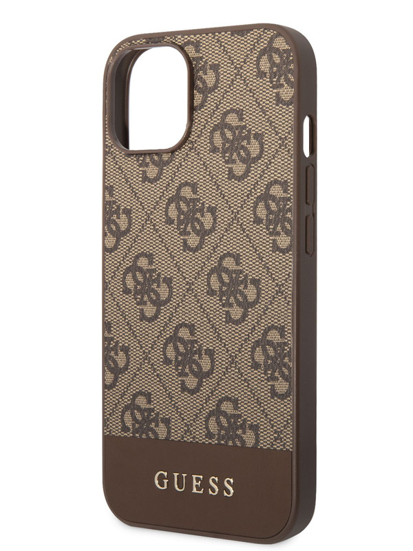 

Чехол Guess с надписью внизу для iPhone 14 Plus, коричневый, 14 plus