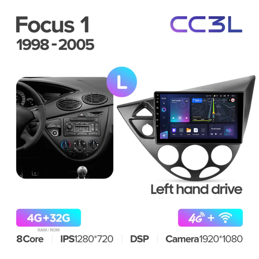 

Магнитола Teyes CC3L Ford Focus 1 1998 - 2004 4+32Gb, CC3L
