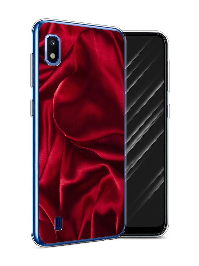 

Чехол Awog на Samsung Galaxy A10 "Текстура красный шелк", Разноцветный, 27950-3