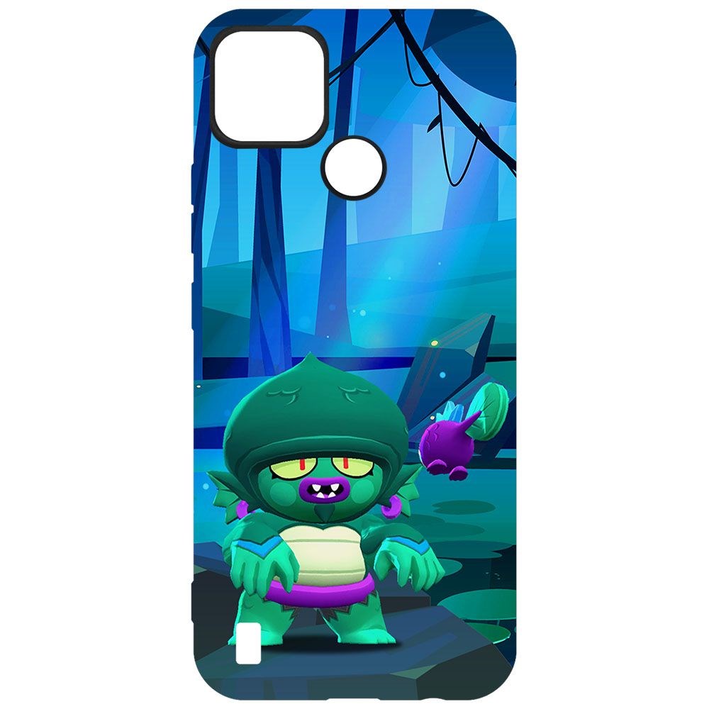 Чехол-накладка Krutoff Софт Кейс Brawl Stars - Болотный Джин для Realme C25Y черный