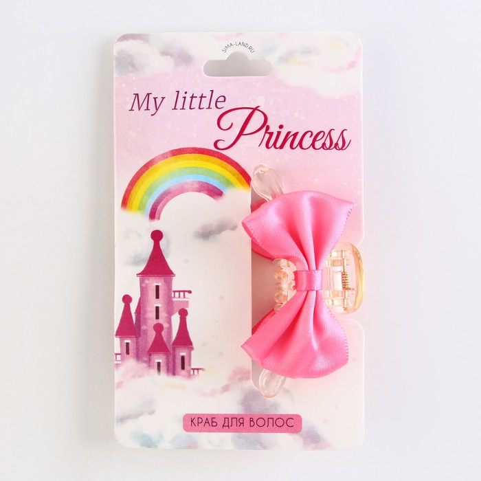 Краб для волос Art beauty My little princess 9938221 с текстильным декором 5x5x2.9 см